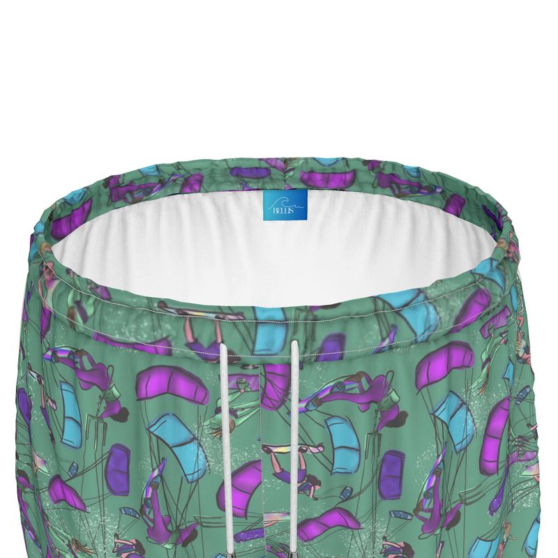 Ladies Sports Shorts Kitesurfer Girl Freestyle Jumping - Green