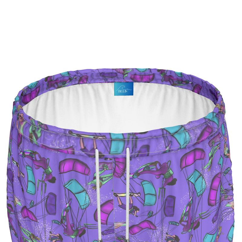 Ladies Sports Shorts Kitesurfer Girl Freestyle Jumping - Purple