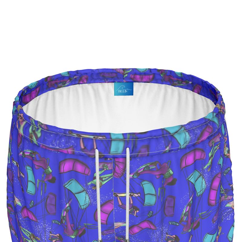 Ladies Sports Shorts Kitesurfer Girl Freestyle Jumping - Blue