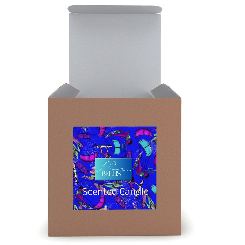 Scented Candle kitesurfer water sports jumping abstract - Blue