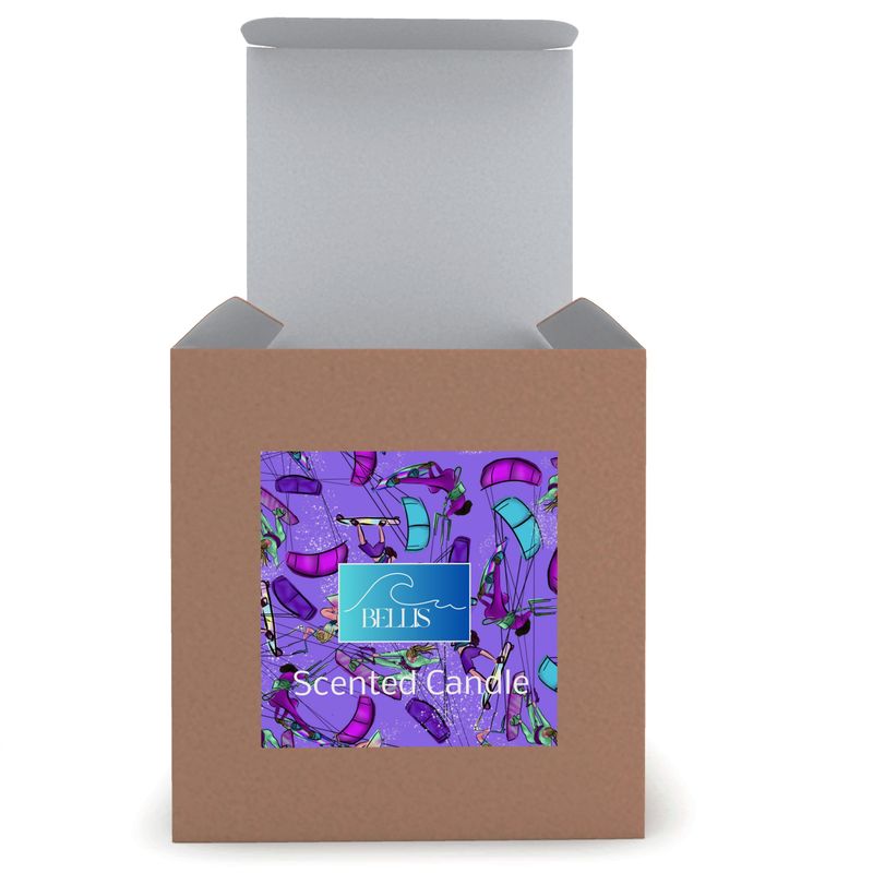 Scented Candle kitesurfer water sports jumping abstract - Purple