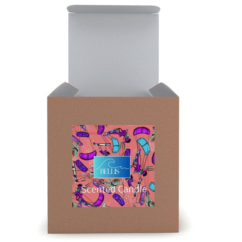 Scented Candle kitesurfer water sports jumping abstract - Orange