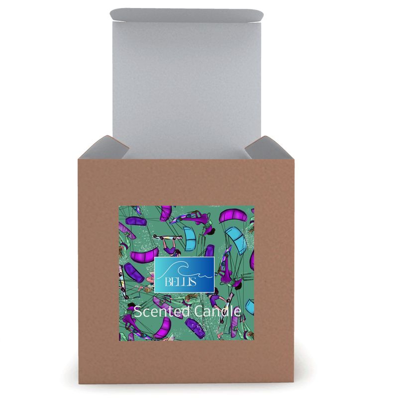 Scented Candle kitesurfer water sports jumping abstract - Green