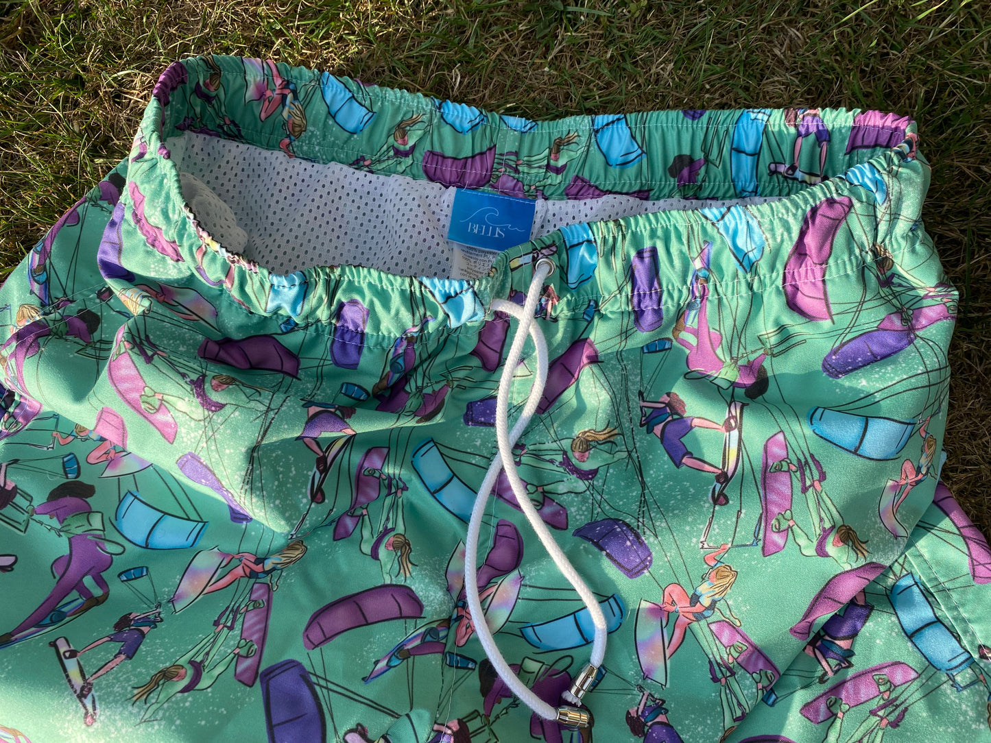 Green men's swim shorts