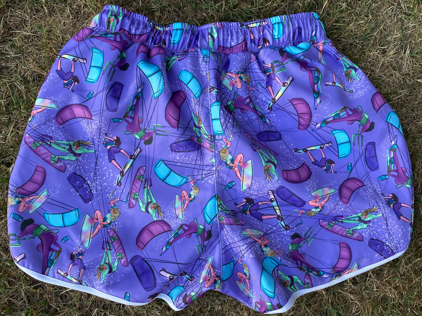 Purple ladies sports shorts (back)