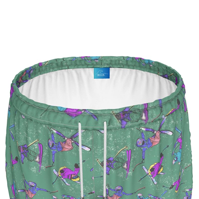 Ladies Running Sports Shorts Ski Skier Freestyle Snow Sports - Green