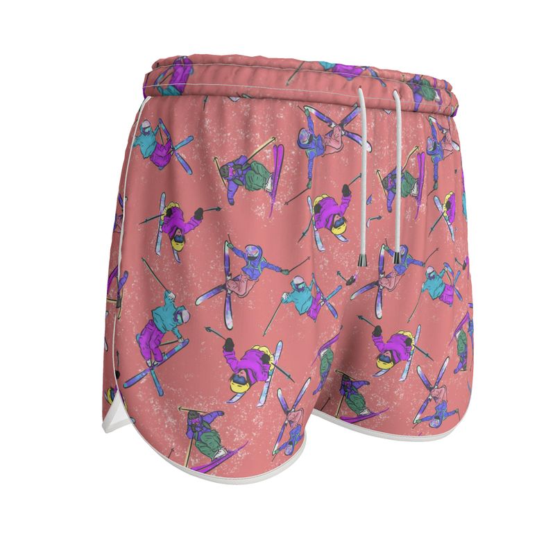 Ladies Running Sports Shorts Ski Skier Freestyle Snow Sports - Orange