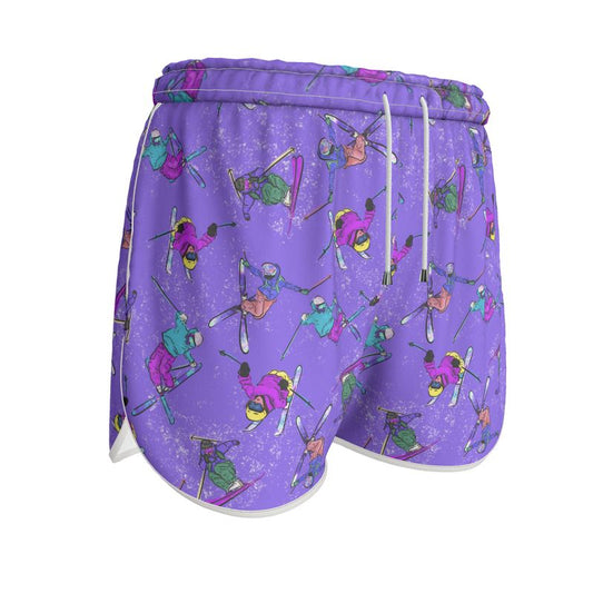 Ladies Running Sports Shorts Ski Skier Freestyle Snow Sports - Purple