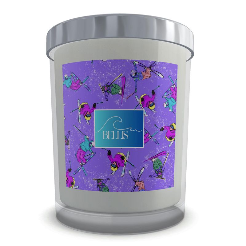 Scented Candle Ski Skier Freestyle Snow Sports - Purple
