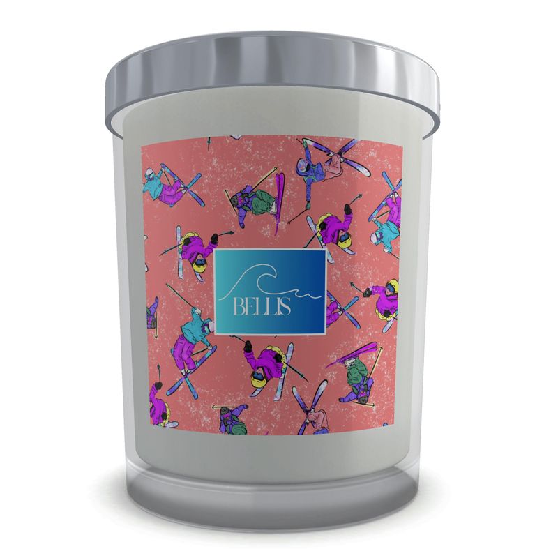 Scented Candle Ski Skier Freestyle Snow Sports - Orange