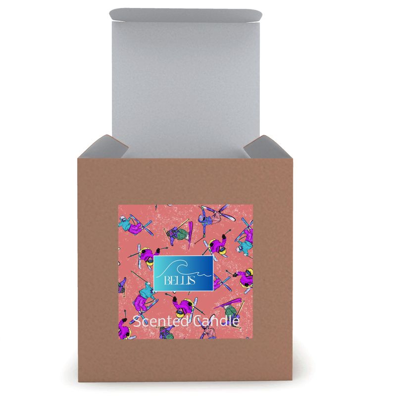 Scented Candle Ski Skier Freestyle Snow Sports - Orange