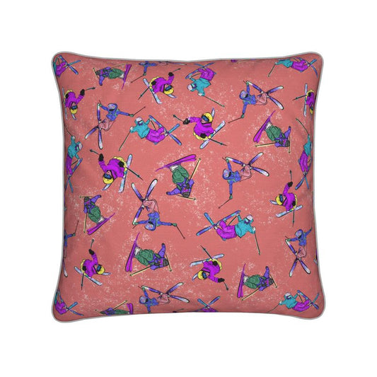 Cushion Cotton-Linen Ski Skier Freestyle Snow Sports - Orange