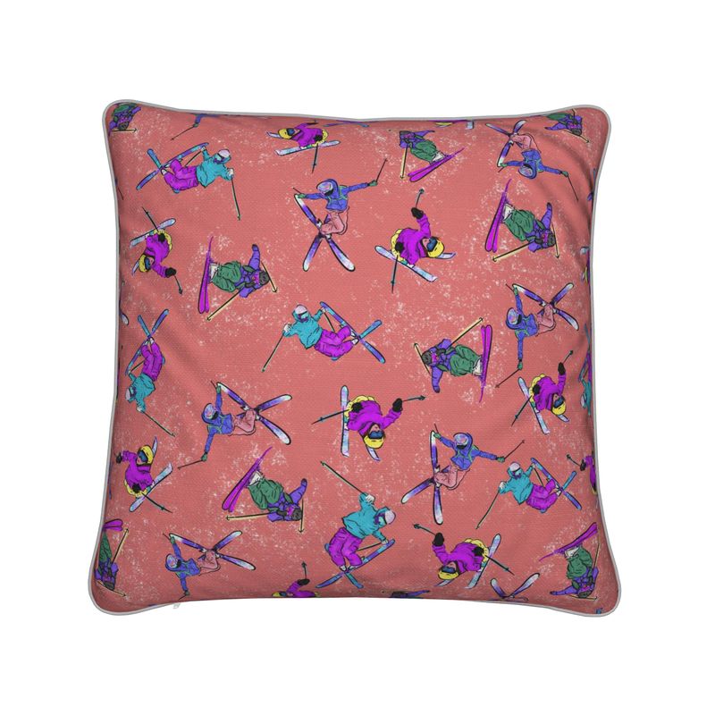 Cushion Cotton-Linen Ski Skier Freestyle Snow Sports - Orange