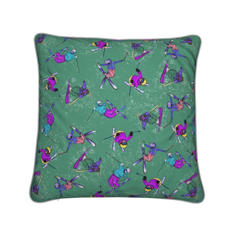 Cushion Cotton-Linen Ski Skier Freestyle Snow Sports - Green