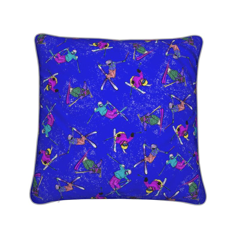 Cushion Cotton-Linen Ski Skier Freestyle Snow Sports - Blue