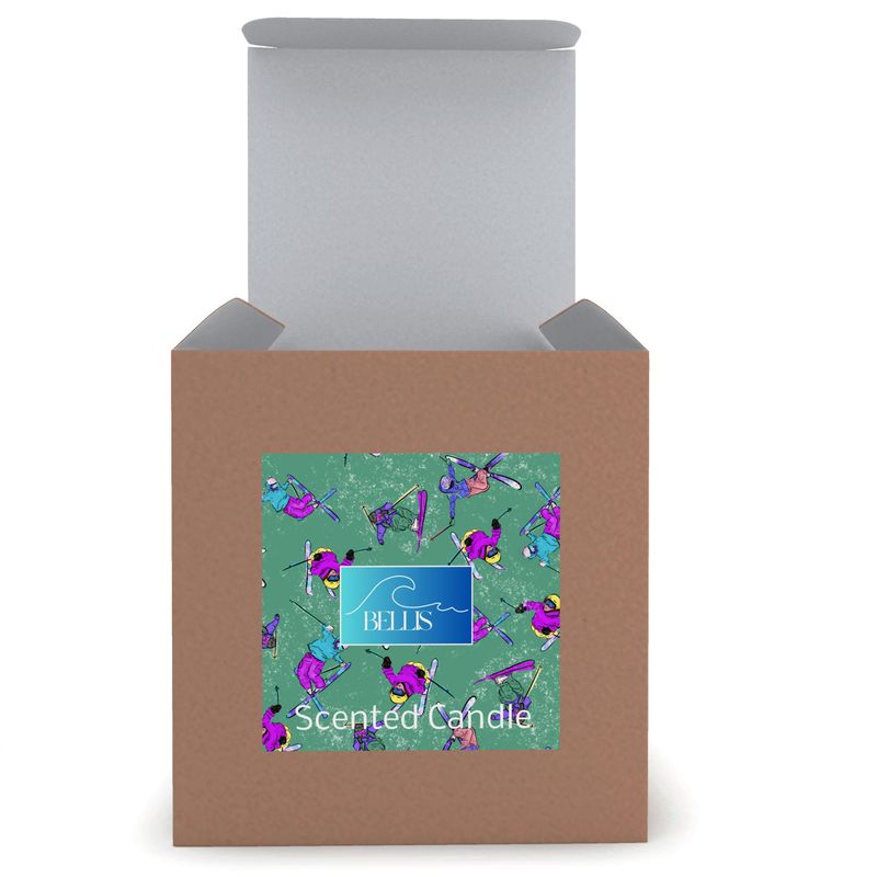 Scented Candle Ski Skier Freestyle Snow Sports - Green