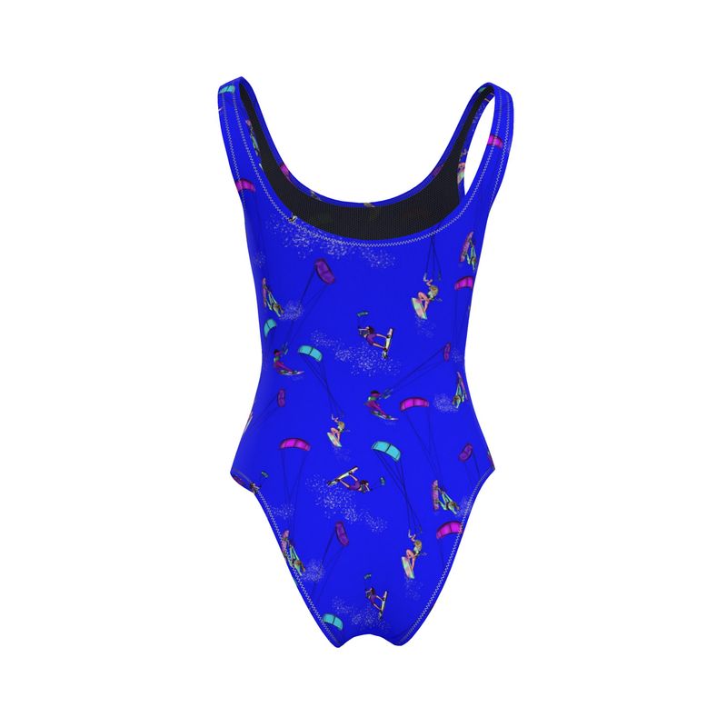 Ladies Swimsuit Kitesurfer girl Freestyle Jumping - Blue