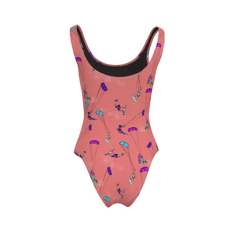 Ladies Swimsuit Kitesurfer girl Freestyle Jumping - Orange