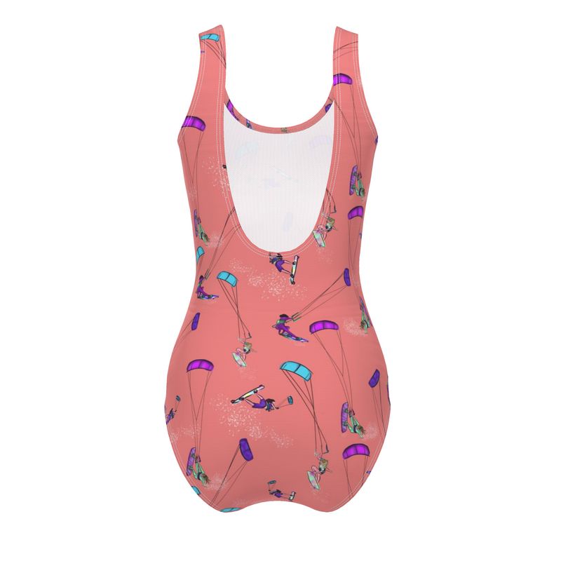 Ladies Swimsuit Kitesurfer girl Freestyle Jumping - Orange