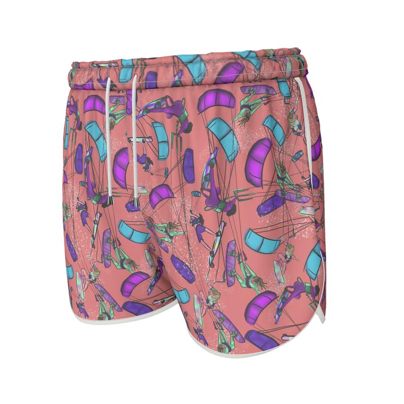 Ladies Sports Shorts Kitesurfer Girl Freestyle Jumping - Orange