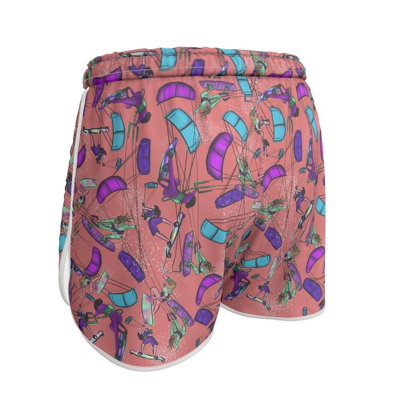 Ladies Sports Shorts Kitesurfer Girl Freestyle Jumping - Orange