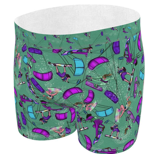 Men's Boxer Shorts Kitesurfer Freestyle Jumping - Green