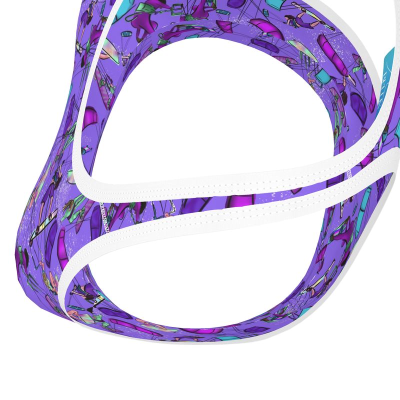 Ladies Sports Bra Kitesurfer Girl Freestyle Jumping - Purple