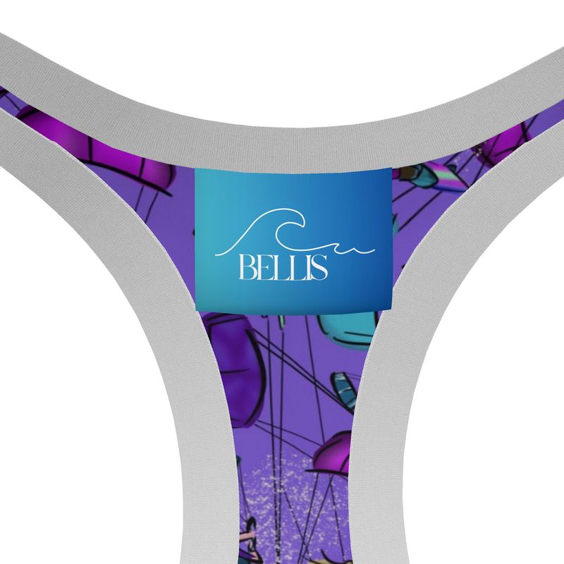 Ladies Sports Bra Kitesurfer Girl Freestyle Jumping - Purple