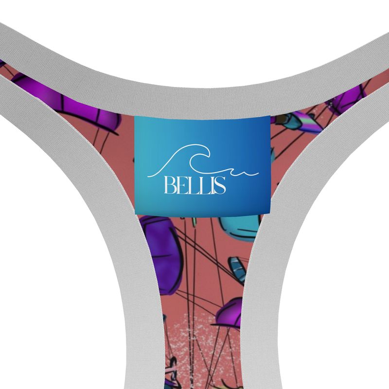 Ladies Sports Bra Kitesurfer Girl Freestyle Jumping - Orange