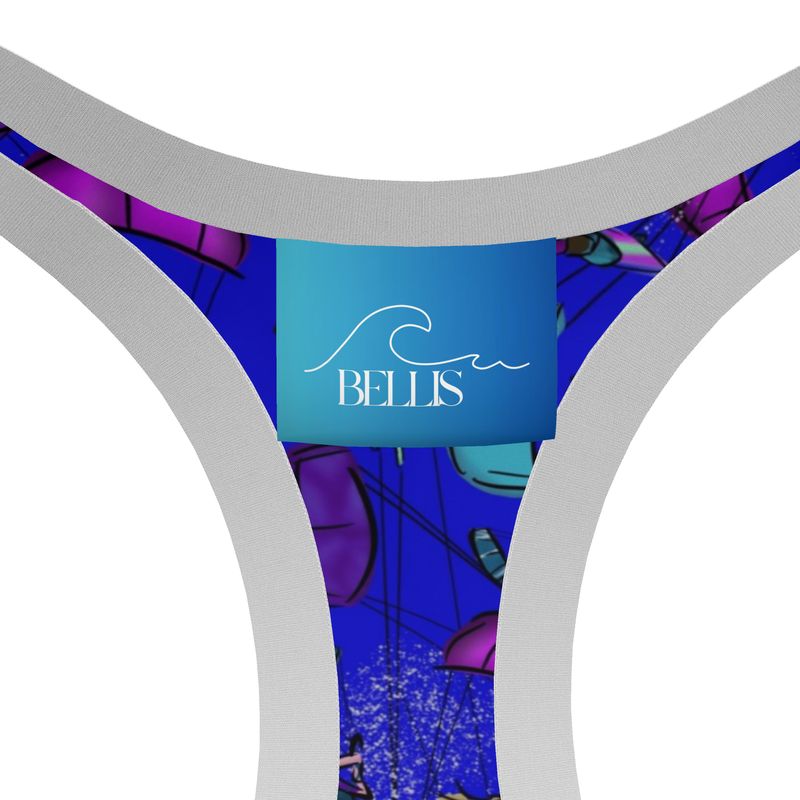 Ladies Sports Bra Kitesurfer Girl Freestyle Jumping - Blue