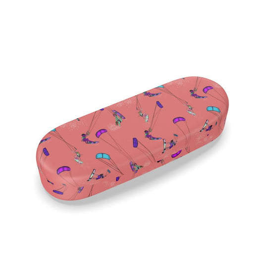 Glasses Case & Cleaning Cloth Kitesurfer Freestyle Jumping - Orange