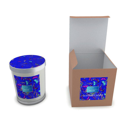 Scented Candle kitesurfer water sports jumping abstract - Blue