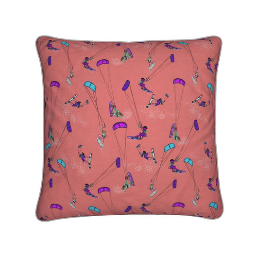 Cushion kitesurfer water sports jumping abstract - Orange