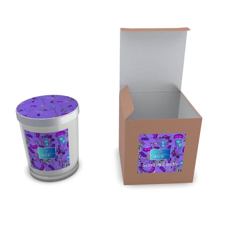 Scented Candle kitesurfer water sports jumping abstract - Purple