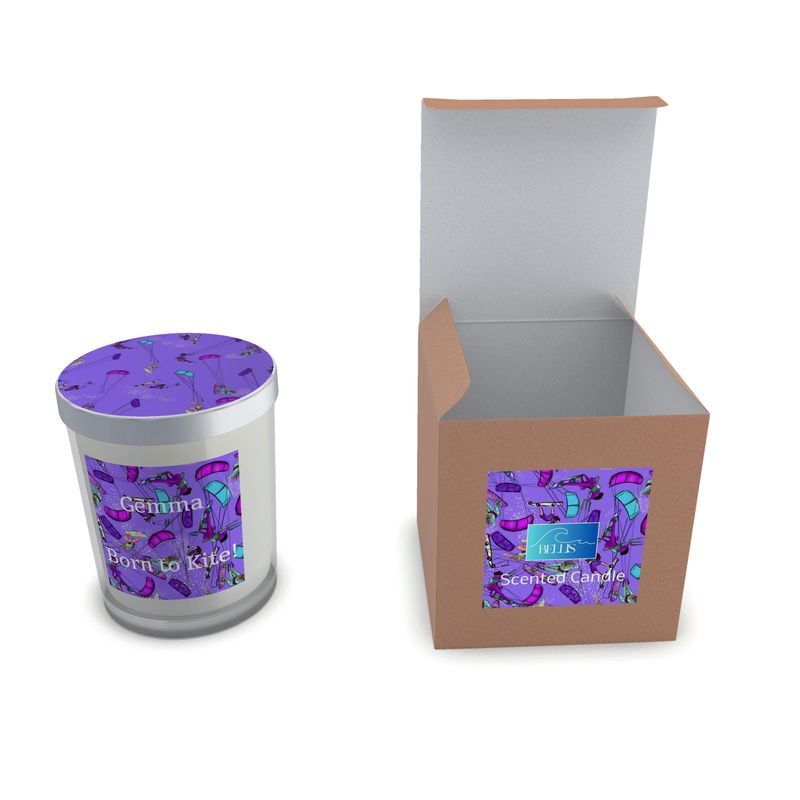 Scented Candle kitesurfer water sports jumping abstract - Purple