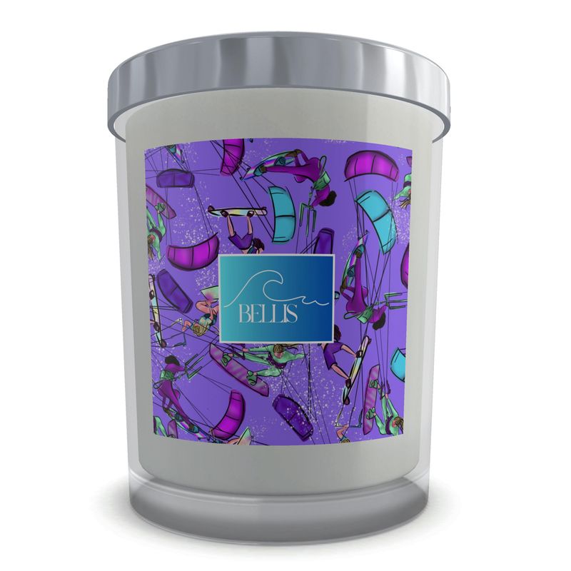 Scented Candle kitesurfer water sports jumping abstract - Purple