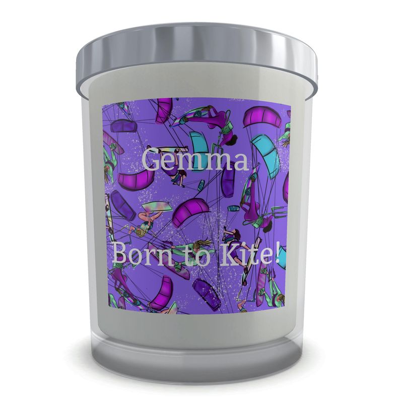 Scented Candle kitesurfer water sports jumping abstract - Purple