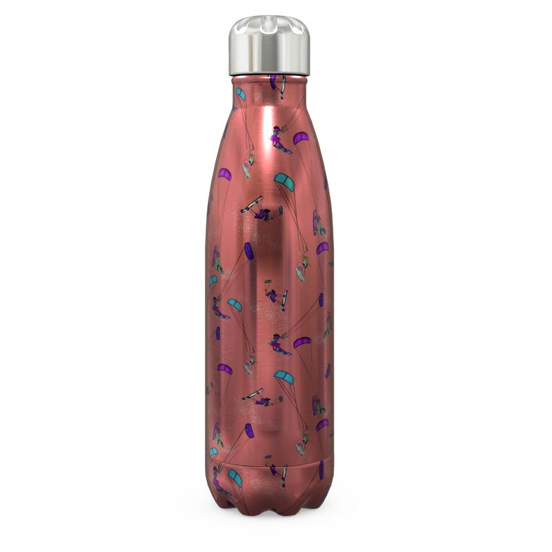 Stainless Steel Thermal Bottle Kitesurfer Freestyle Jumping - Orange