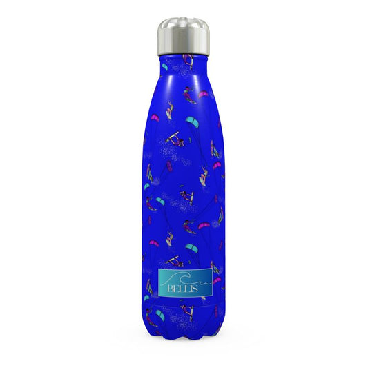 Stainless Steel Thermal Bottle Kitesurfer Freestyle Jumping - Blue