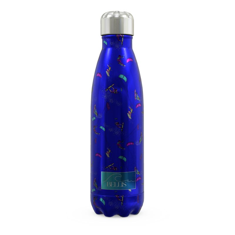 Stainless Steel Thermal Bottle Kitesurfer Freestyle Jumping - Blue