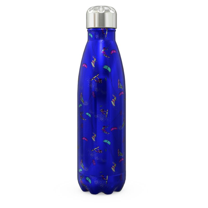 Stainless Steel Thermal Bottle Kitesurfer Freestyle Jumping - Blue