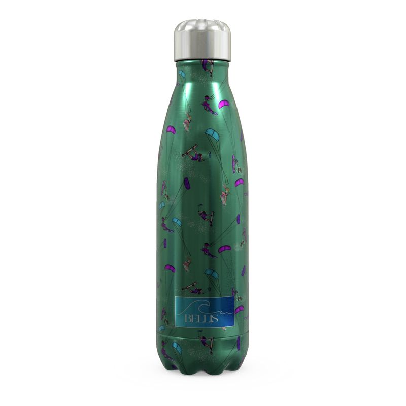 Stainless Steel Thermal Bottle Kitesurfer Freestyle Jumping - Green
