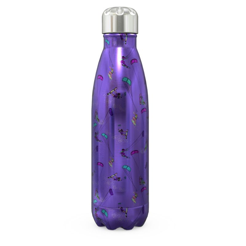 Stainless Steel Thermal Bottle Kitesurfer Freestyle Jumping - Purple