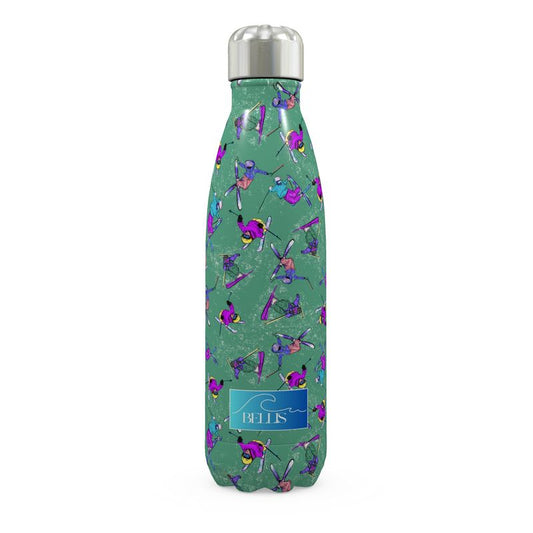 Stainless Steel Thermal Bottle Ski Skier Freestyle Snow Sports - Green