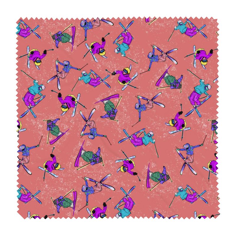 Glasses Case & Cleaning Cloth Ski Skier Freestyle Snow Sports - Orange