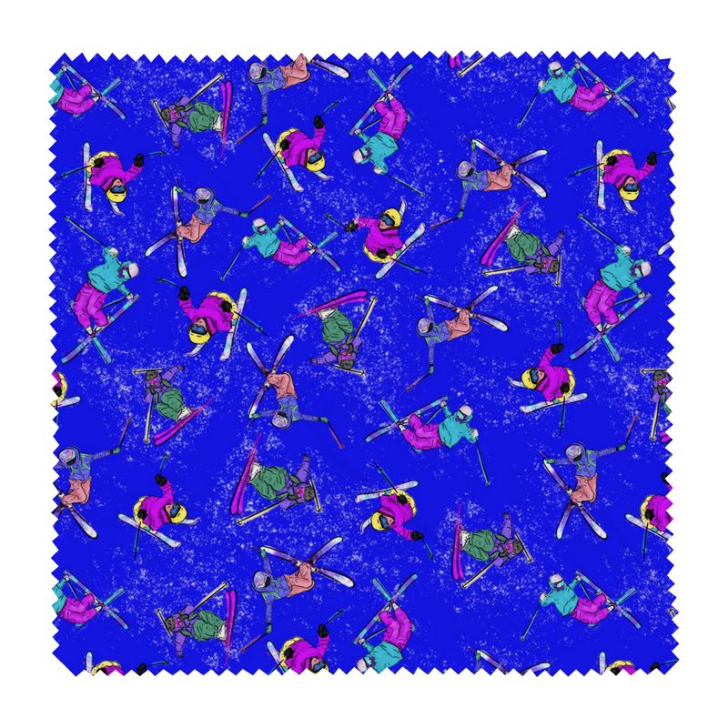 Glasses Case & Cleaning Cloth Ski Skier Freestyle Snow Sports - Blue