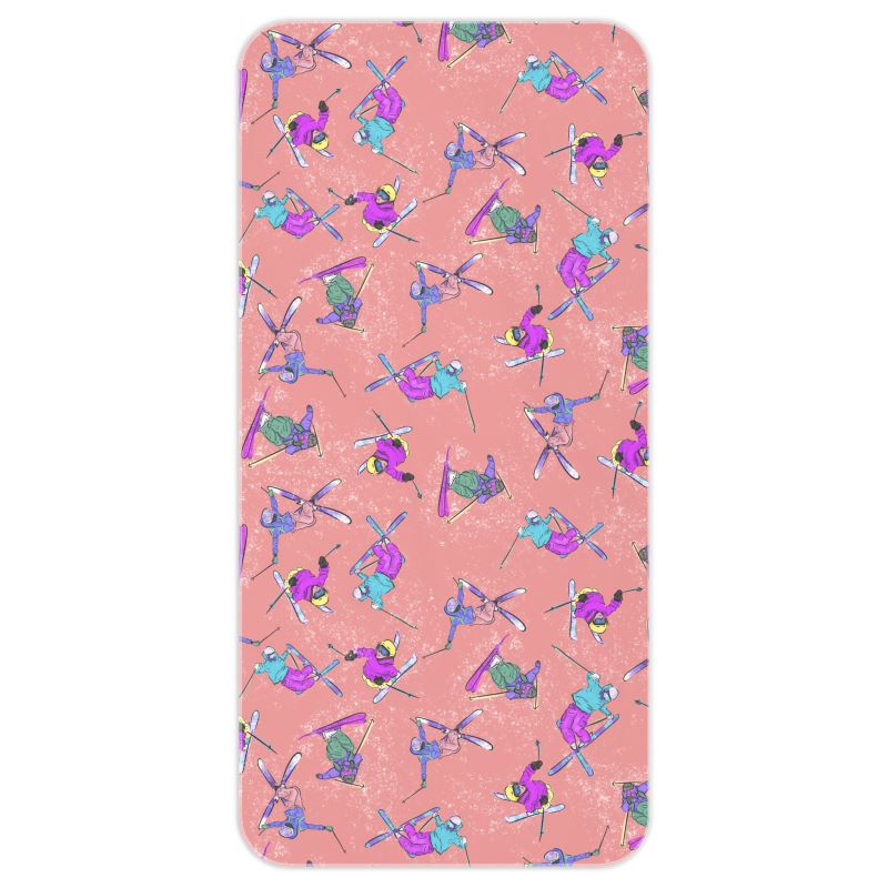 Microfibre  Beach Towel Ski Skier Freestyle Snow Sports - Orange