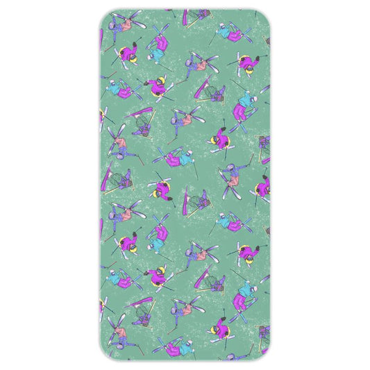 Microfibre  Beach Towel Ski Skier Freestyle Snow Sports - Green
