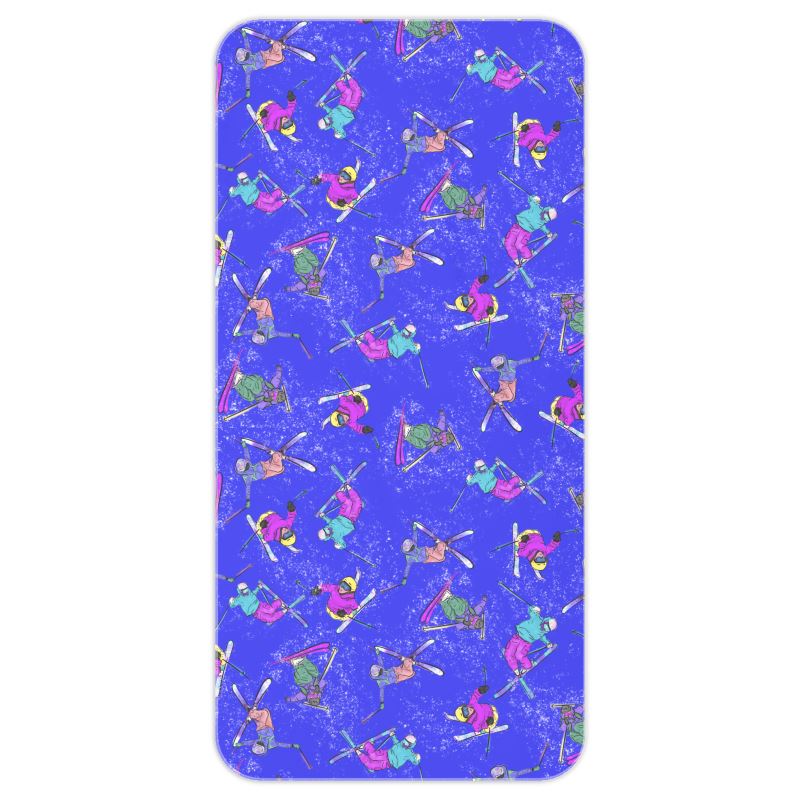 Microfibre Beach Towel Ski Skier Freestyle Snow Sports - Blue