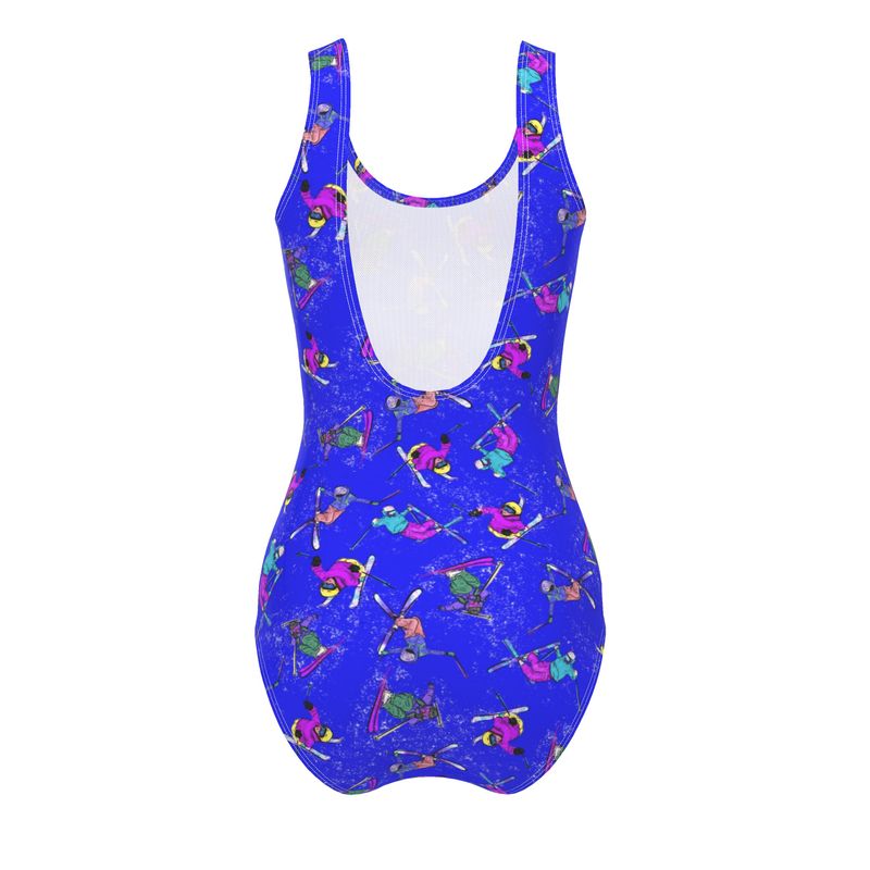Ladies Swimsuit Ski Skier Freestyle Snow Sports - Blue